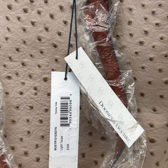 DOONEY & BOURKE - Tammy Tote Light Taupe Italian Leather Ostrich NEW $398 msrp - Picture 11 of 14